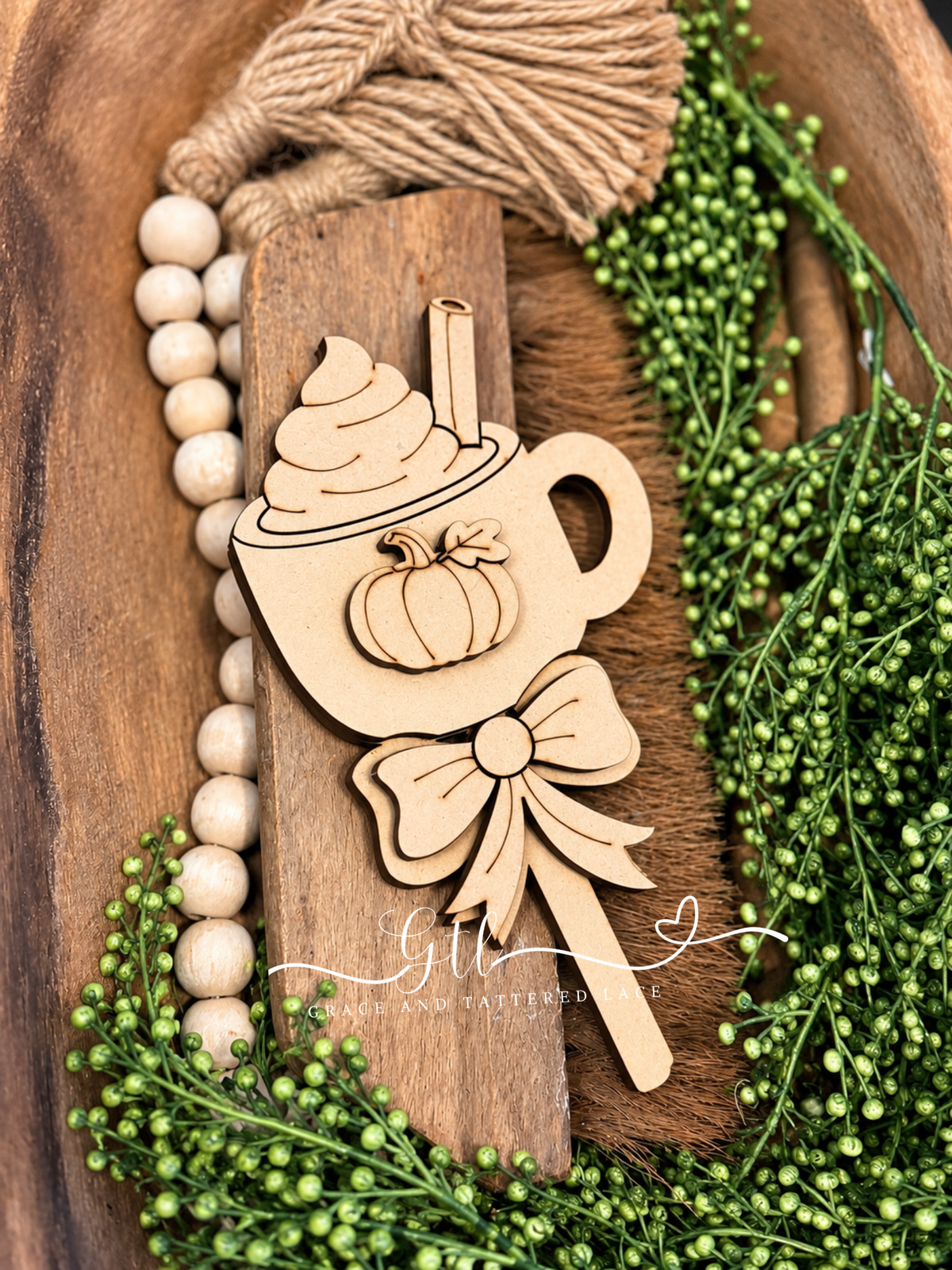 Pumpkin Spice Latte Lollipop DIY Wood Kit 752