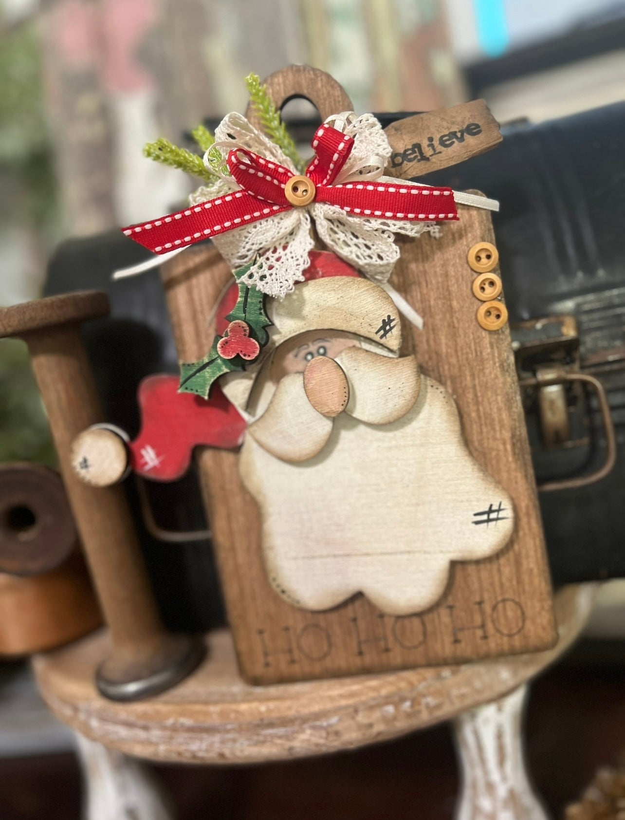 Rustic Santa Bread Board