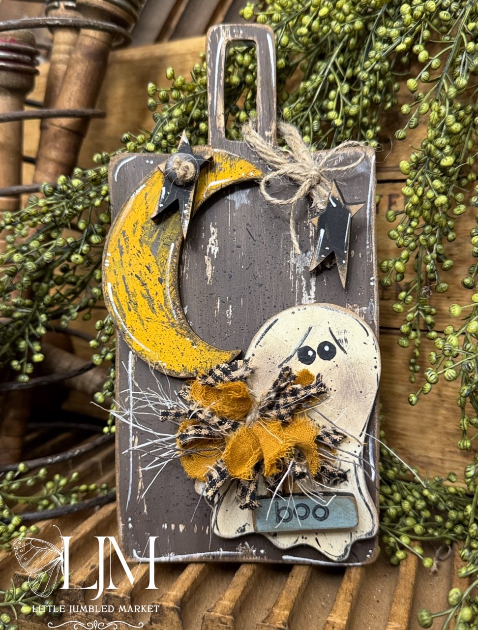 Wonky Broom and Ghost Bread Boards Set #208
