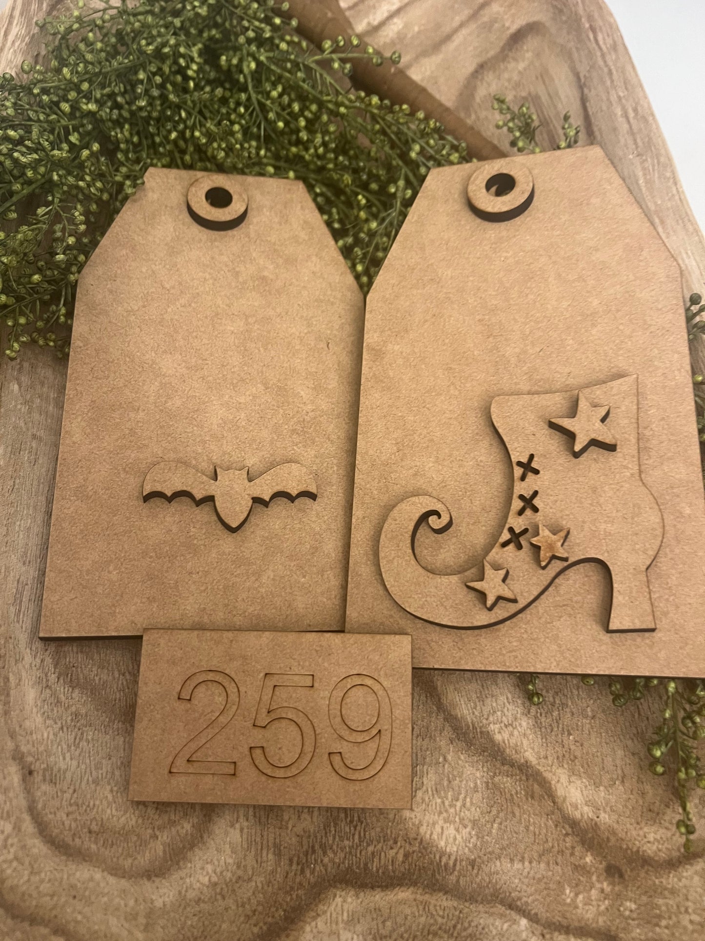 Tattered and Jumbled Witch Boot Tags #259 SMALL (4.5” x 7.9”)