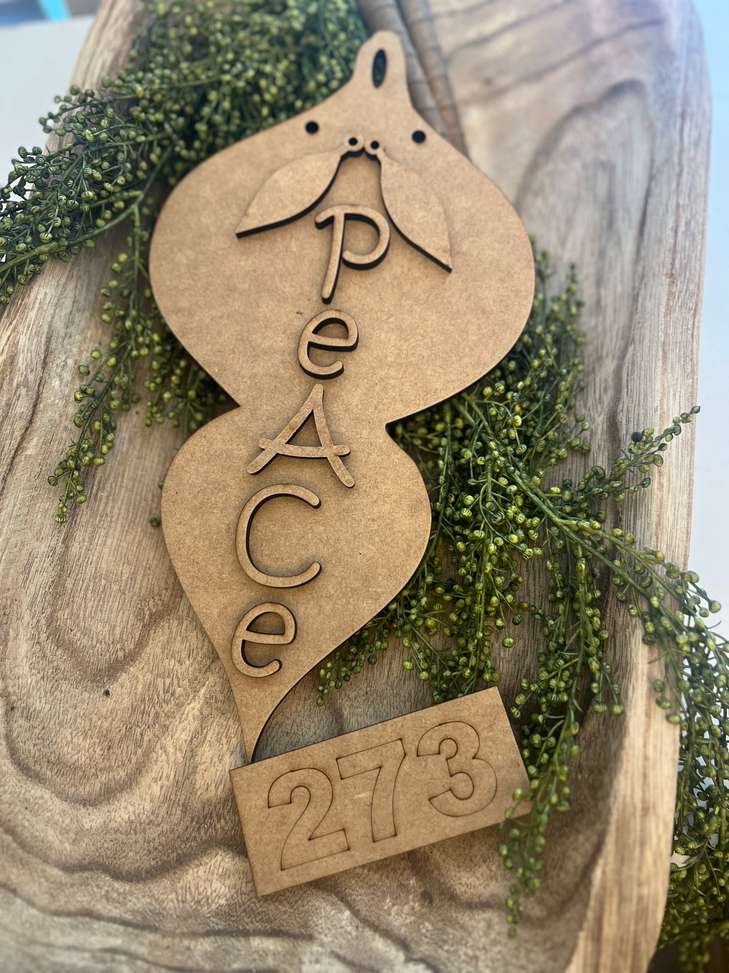 Wonky Vintage “Peace” Christmas Ornament #273
