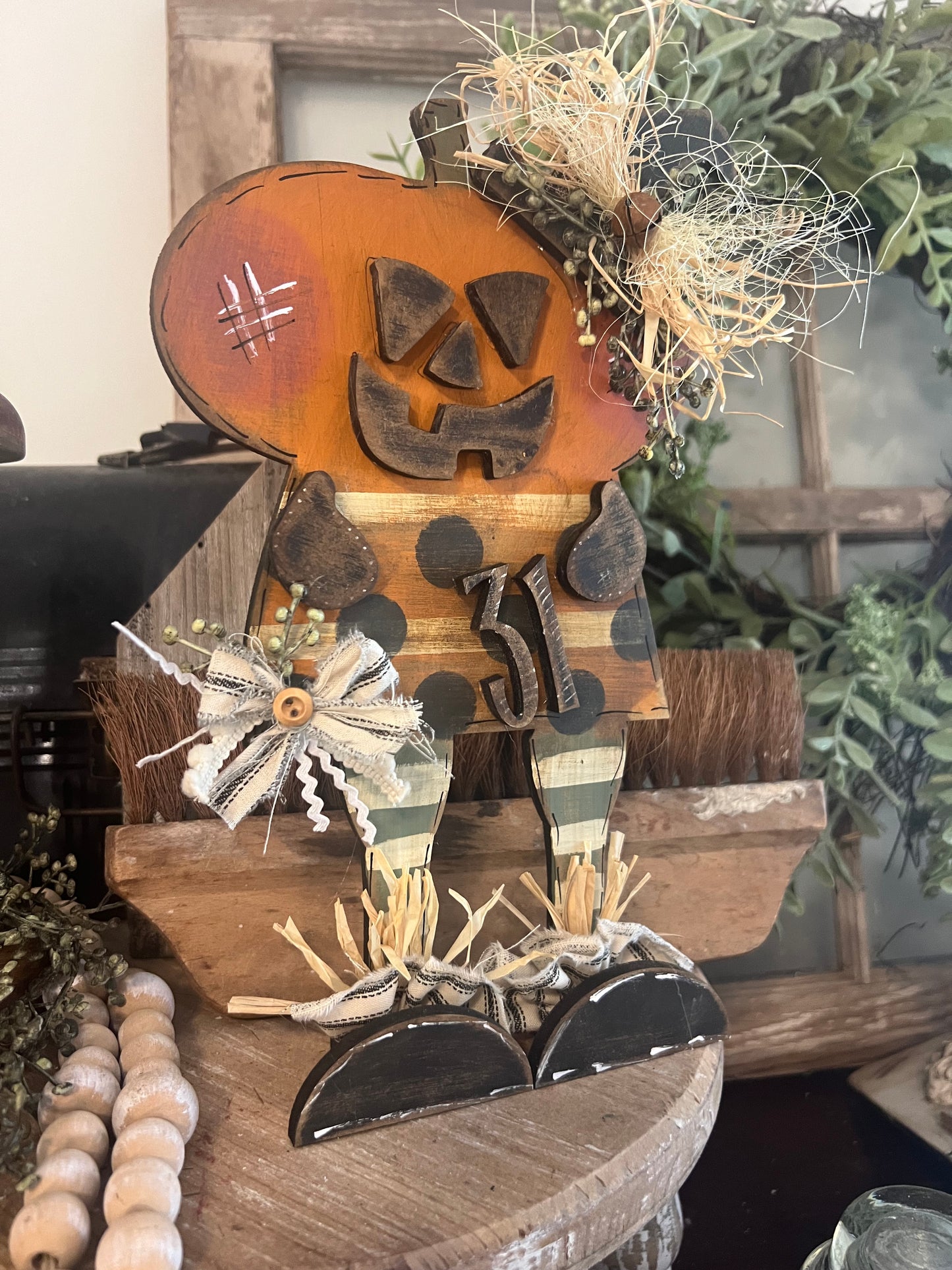 Wonky Pumpkin Scarecrow Character A #300