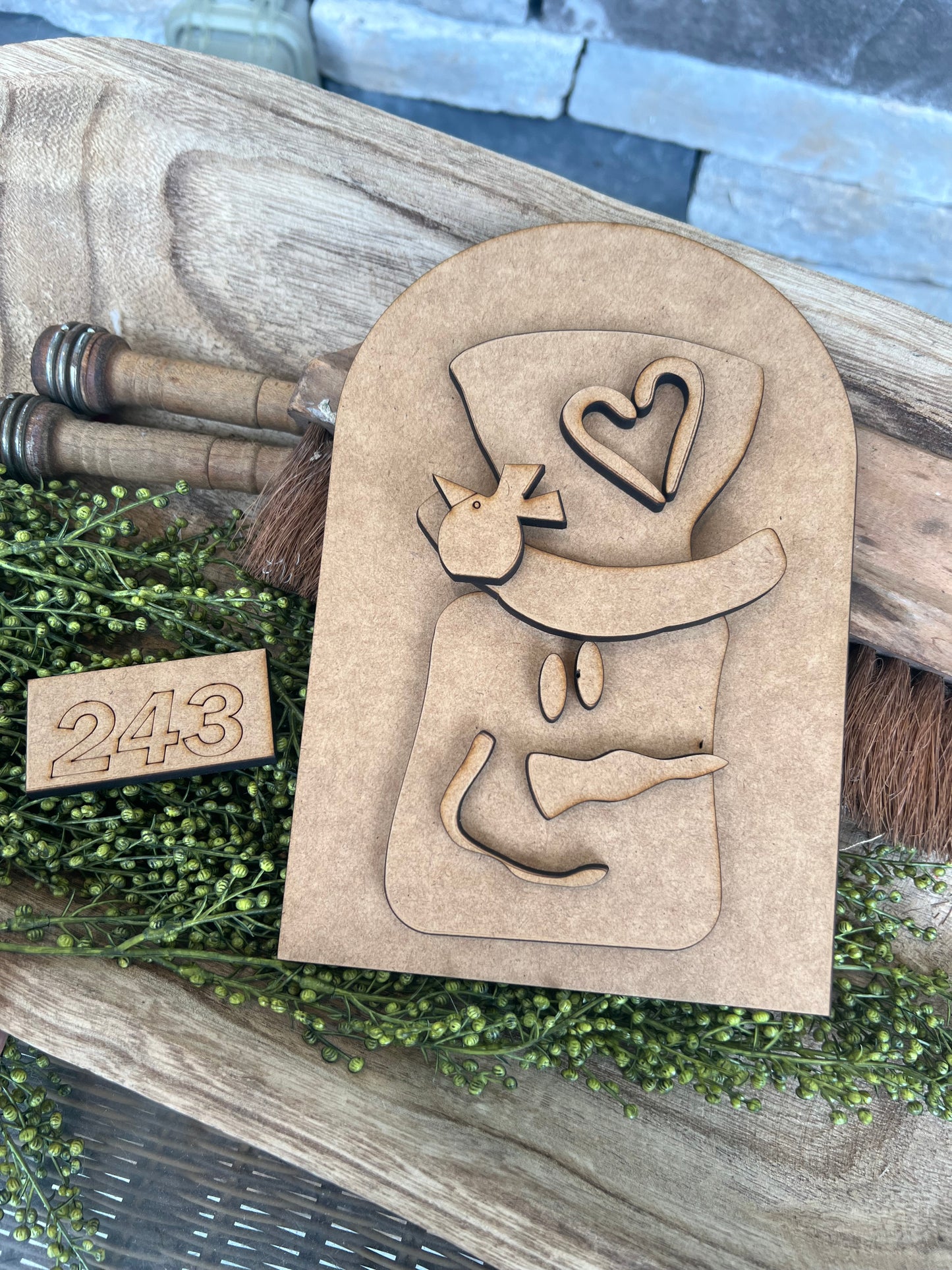 Wonky Square Snowman Oval Farmhouse Frame INSERT ONLY #343