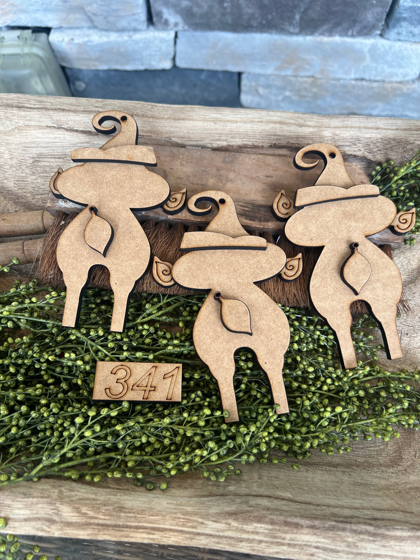 Wonky Holiday Character Ornament set (3 pieces ) #341