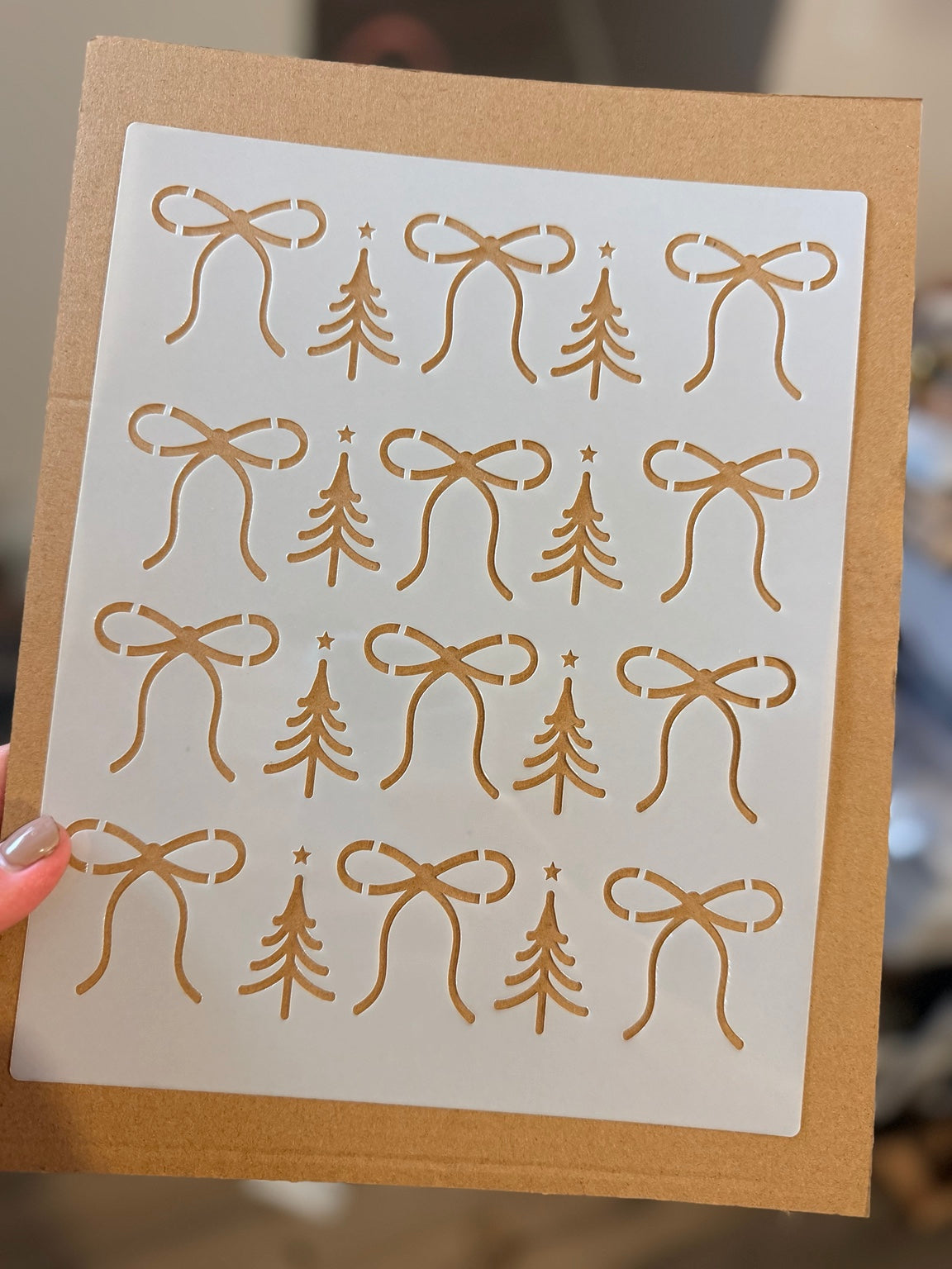 Whimsical Bows and Little Pines Mylar stencil 804