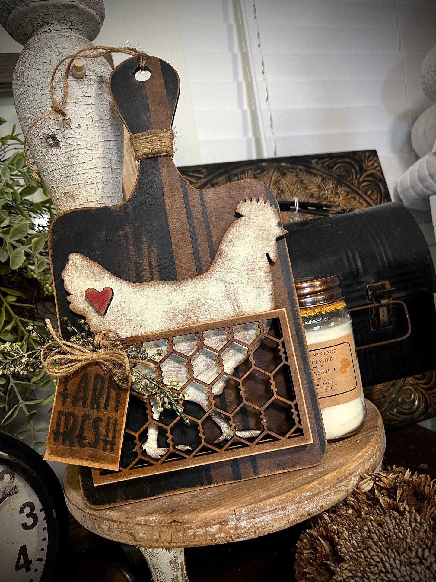 Faux Chicken Wire Interchangeable Cutting Board ONLY