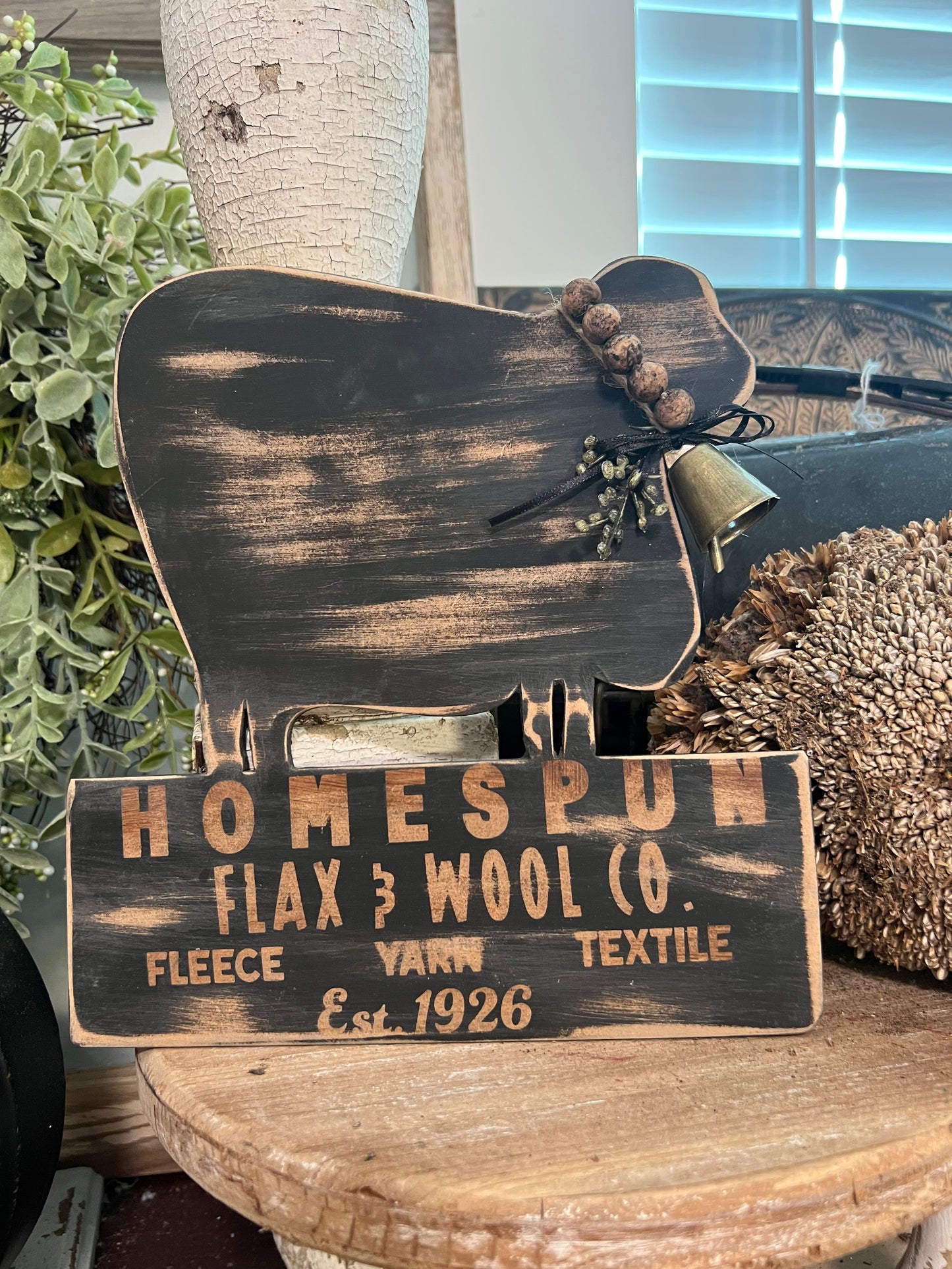 Vintage Sheep Sign Shelf Sitter