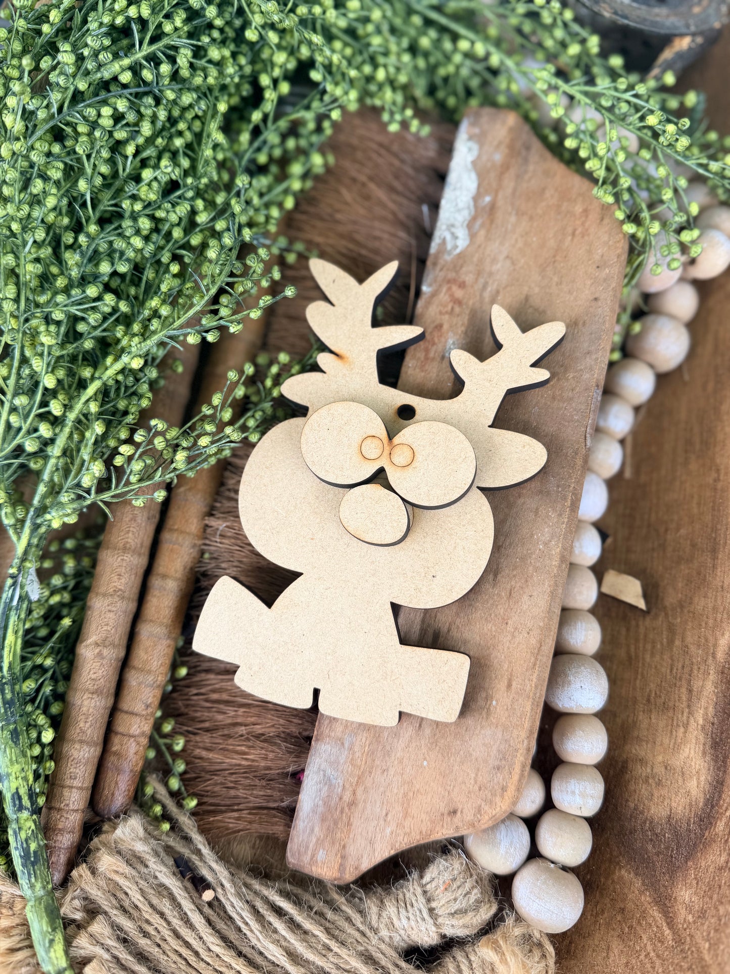 Wonky Big Eye Reindeer Ornament 697