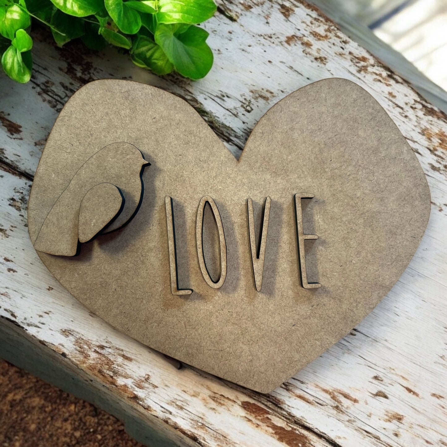 Wonky Heart with Love/Bird