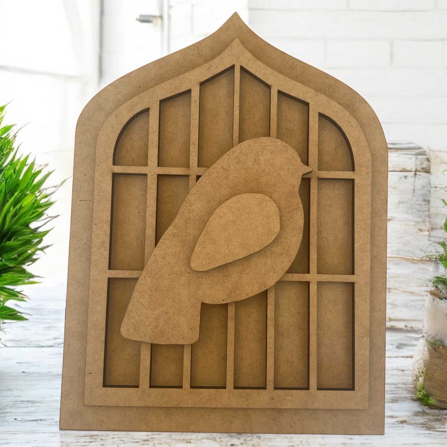 Bird with Vintage Gate Frame