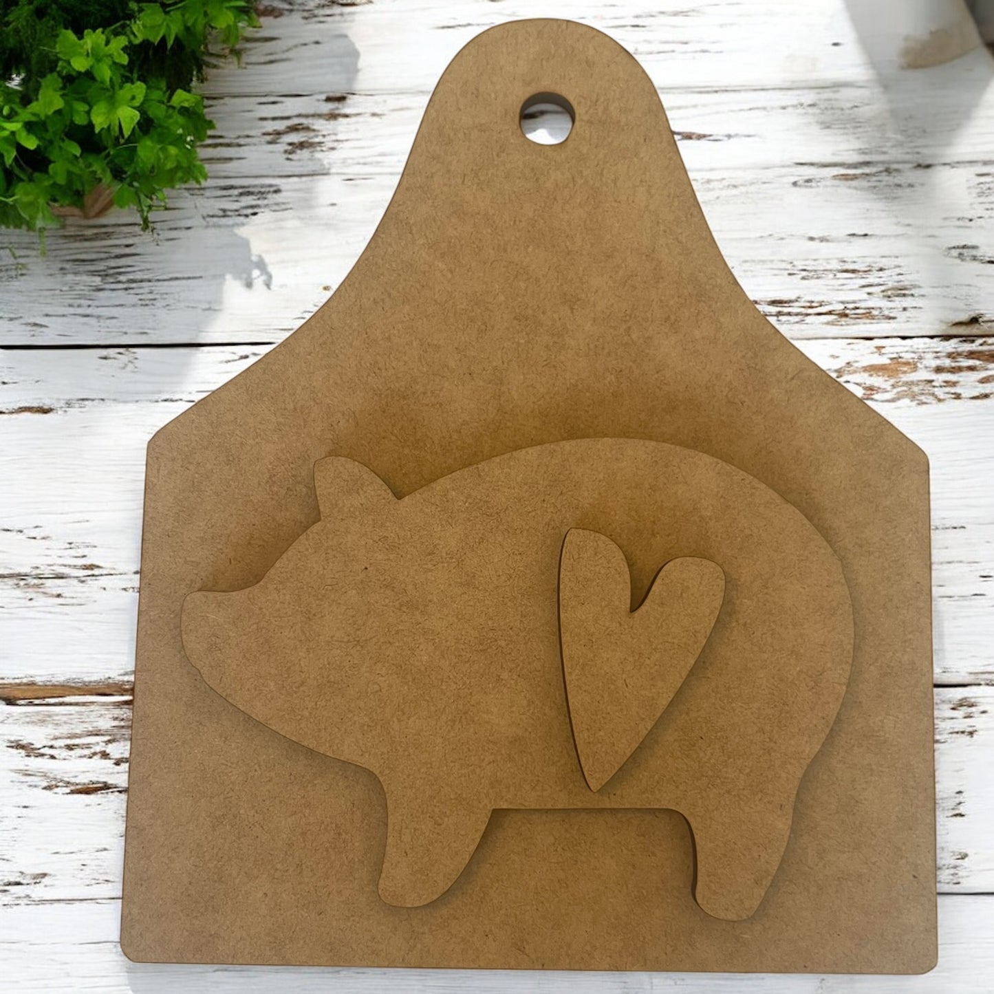 Pig and Cow Tag with Star and Heart