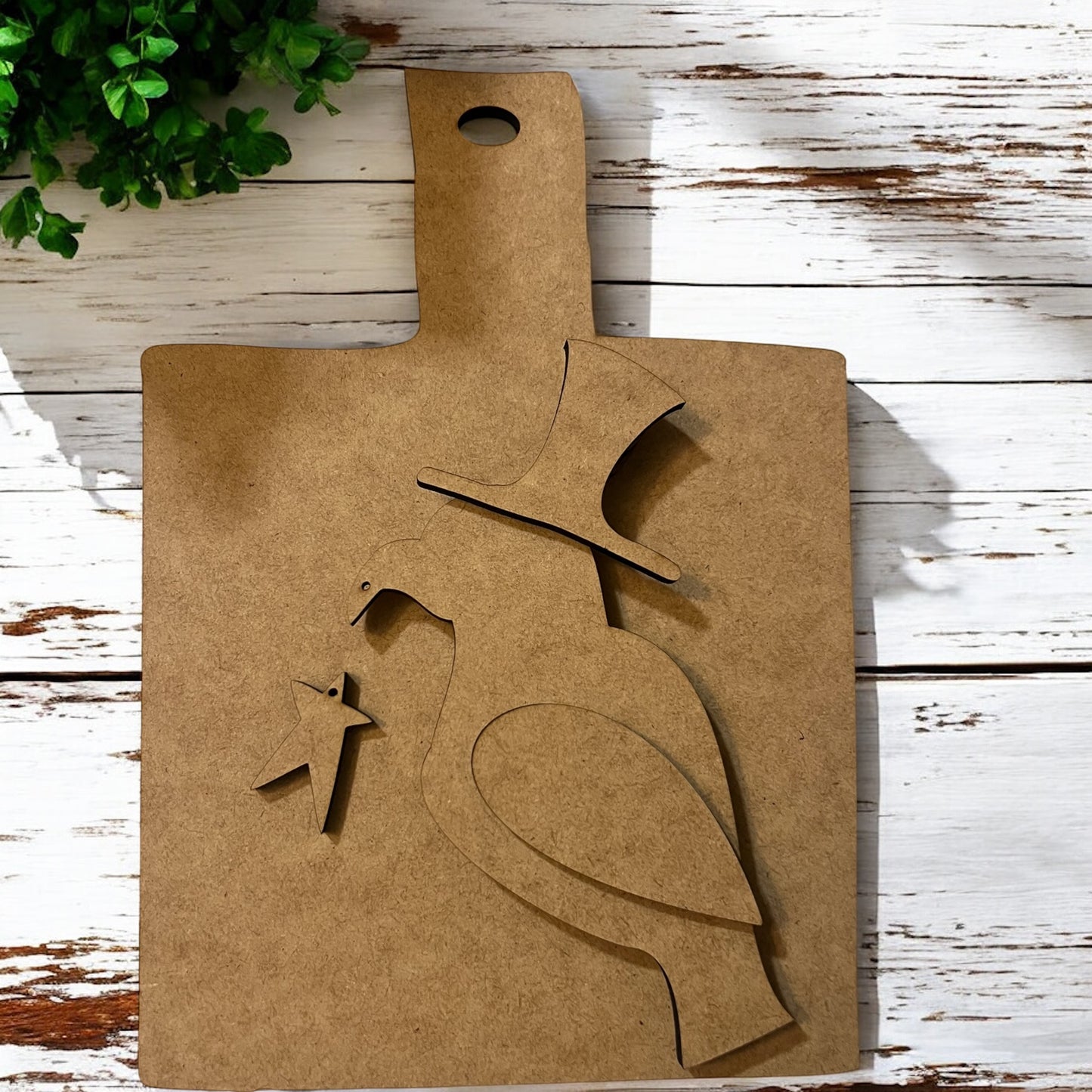 Eagle with Hanging Star on Square Bread Board