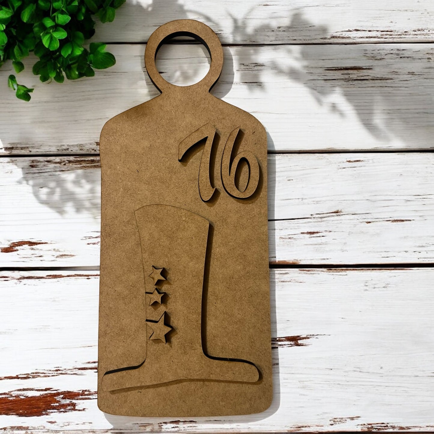 Patriotic 76 Uncle Sam Hat on Bread Board