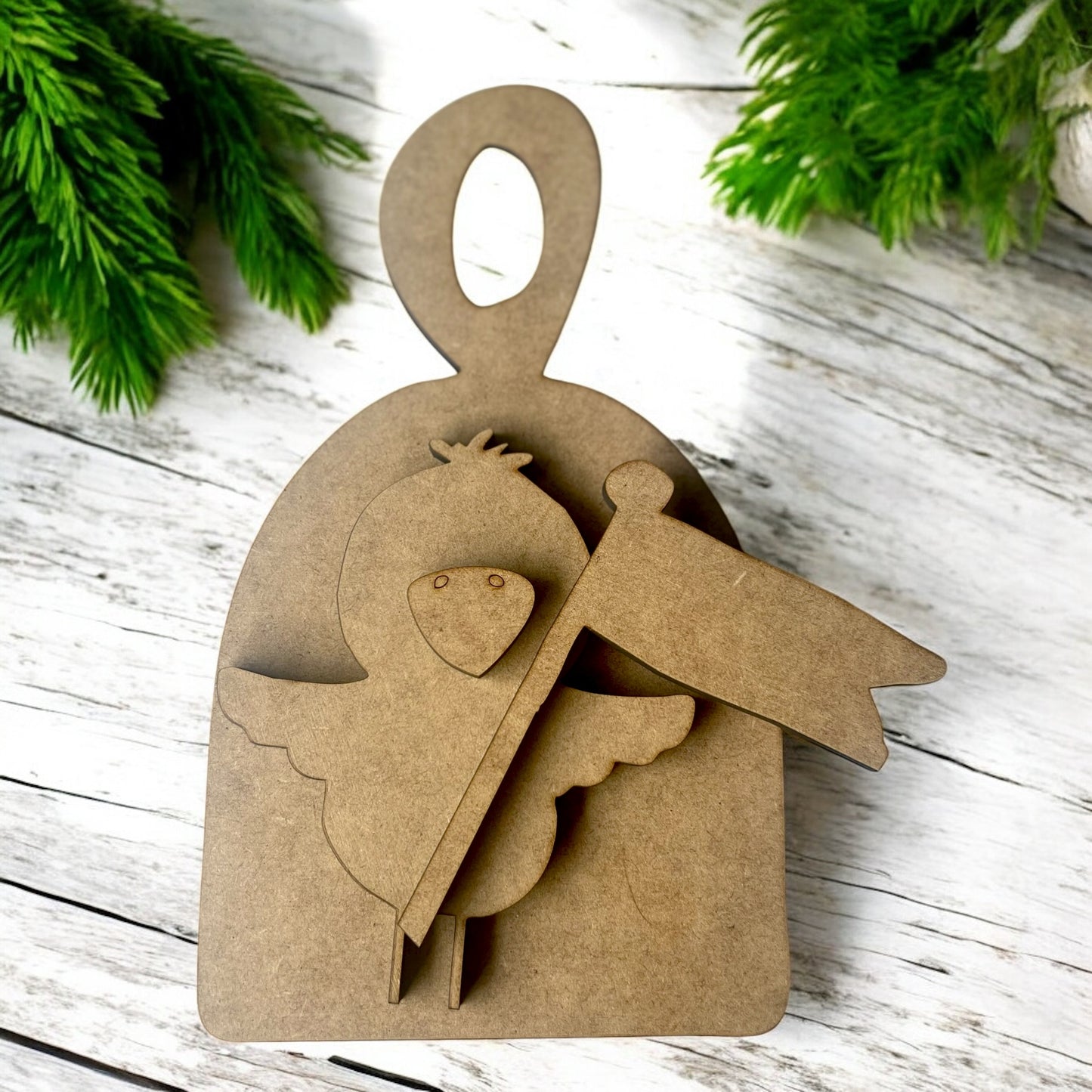 Primitive Crow with Flag Bread Board