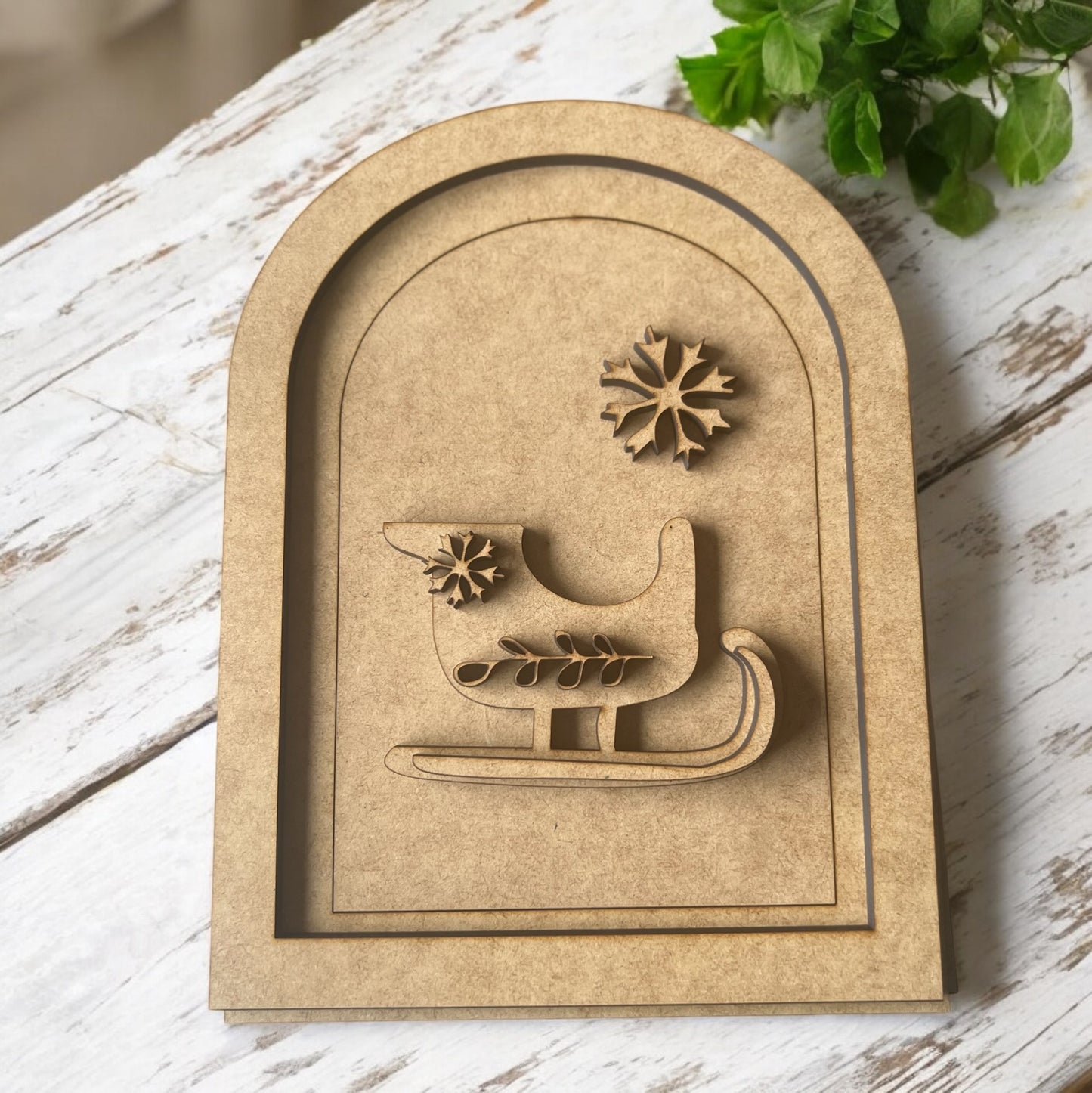 Santa Sleigh-Double layer Oval Interchangeable Frame-INSERT ONLY