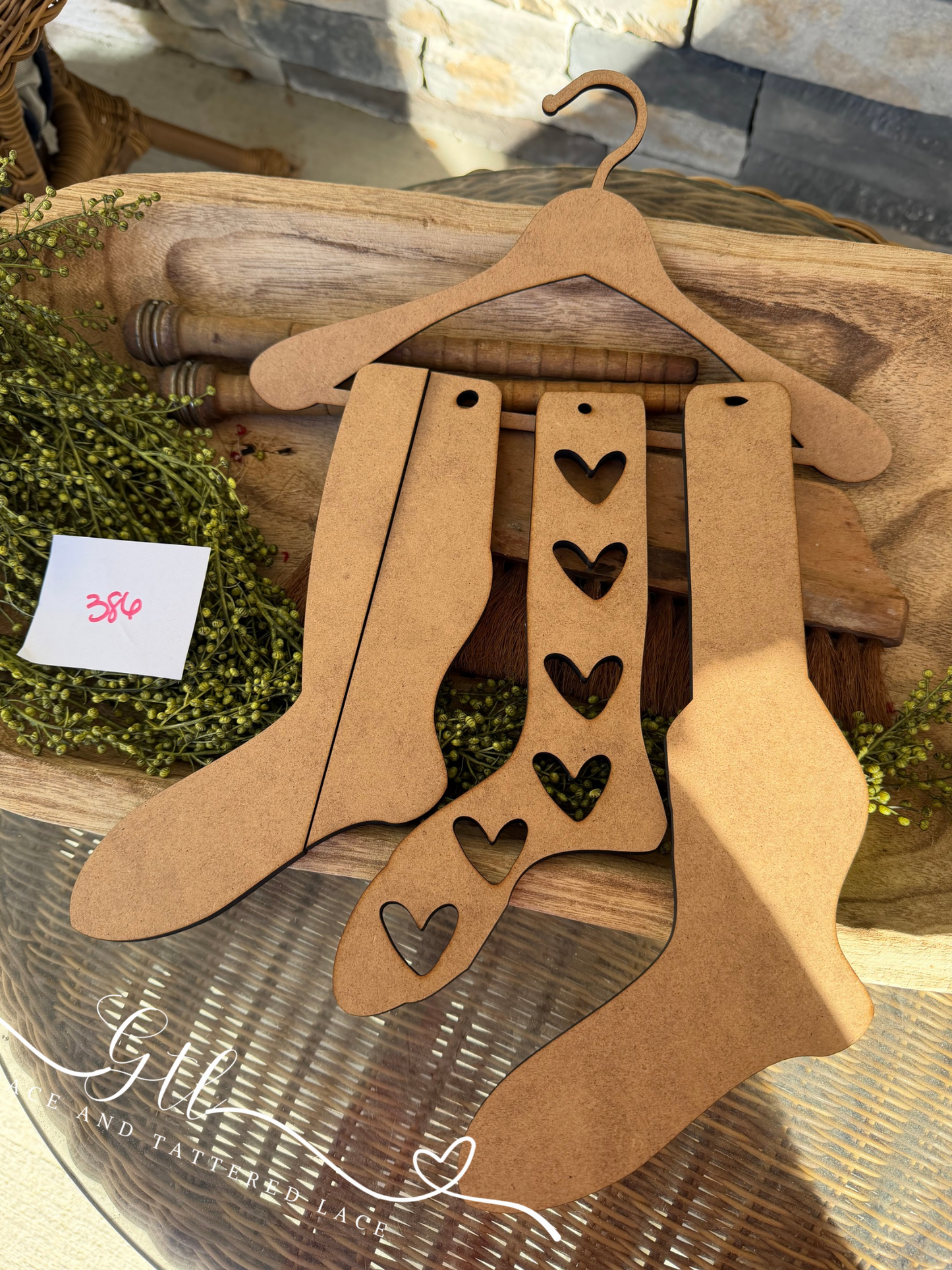 Sock Stretcher Hearts with Hanger SET B 386