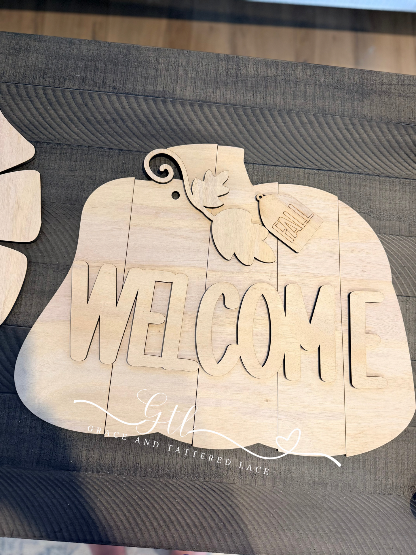 Wonky Scrap Wood Pumpkin Door Hanger DIY Kit 739