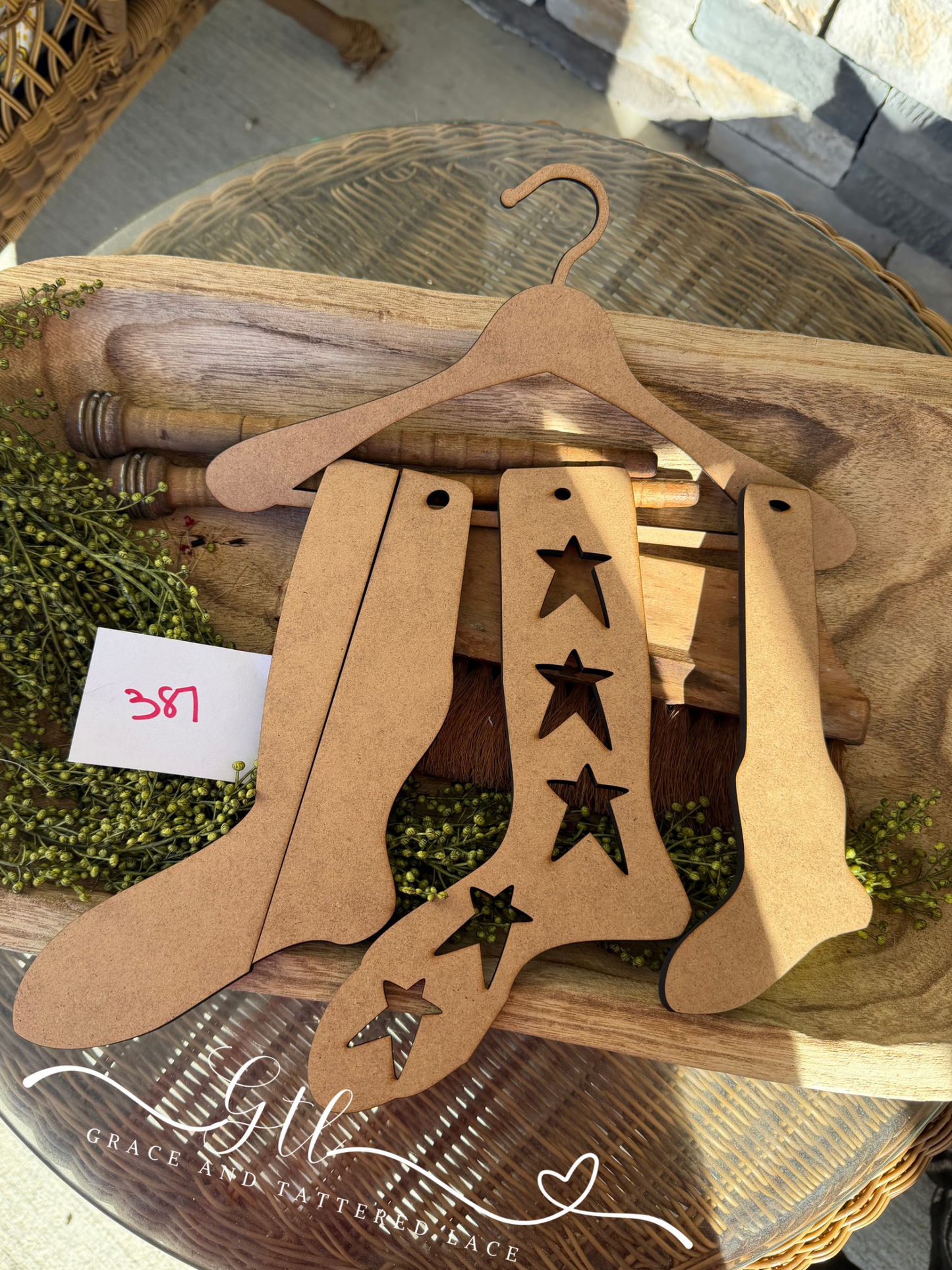 Sock Stretcher Stars with Hanger SET A 387