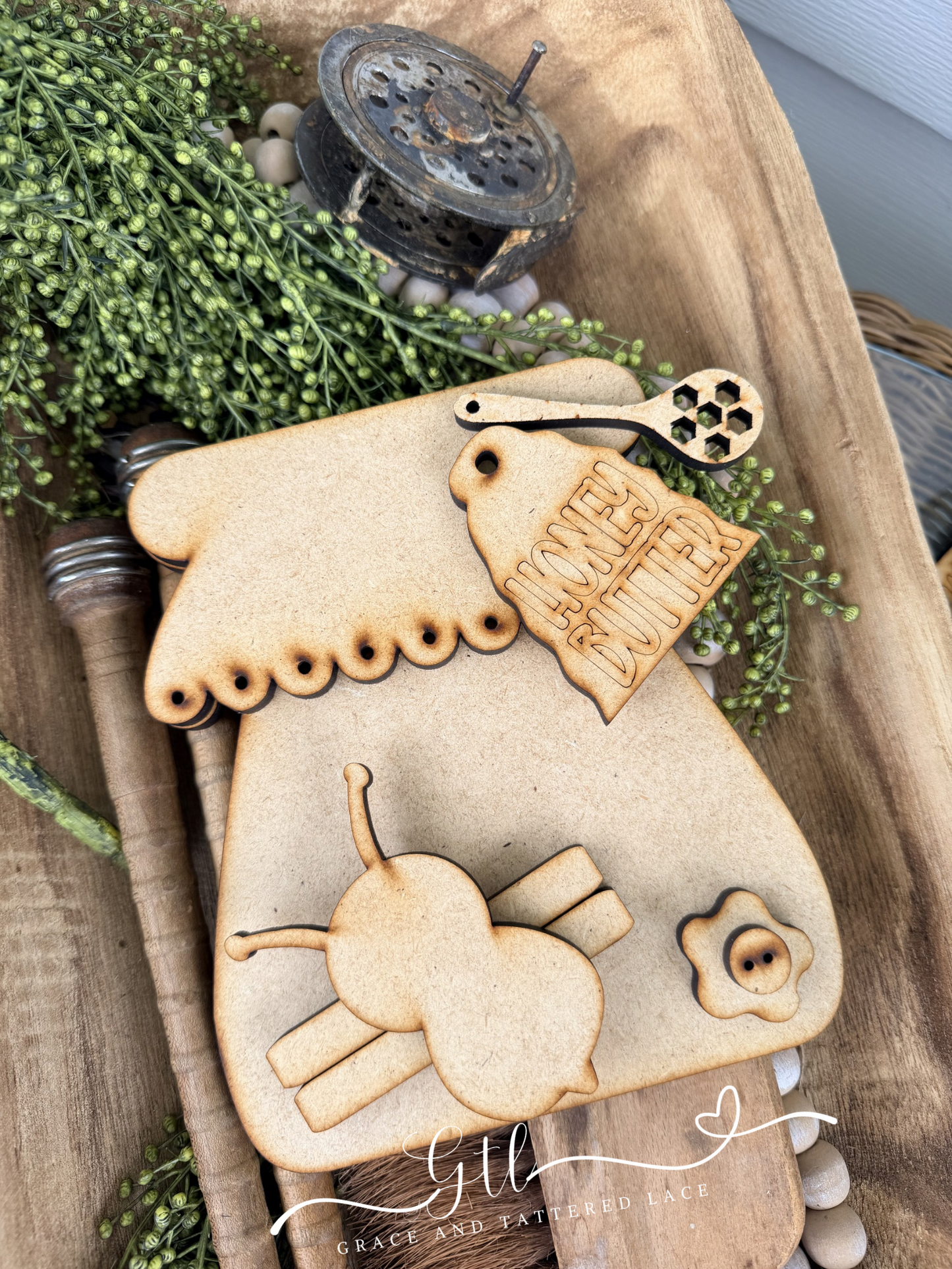 Rustic Farmhouse Jar of Honey Butter 627