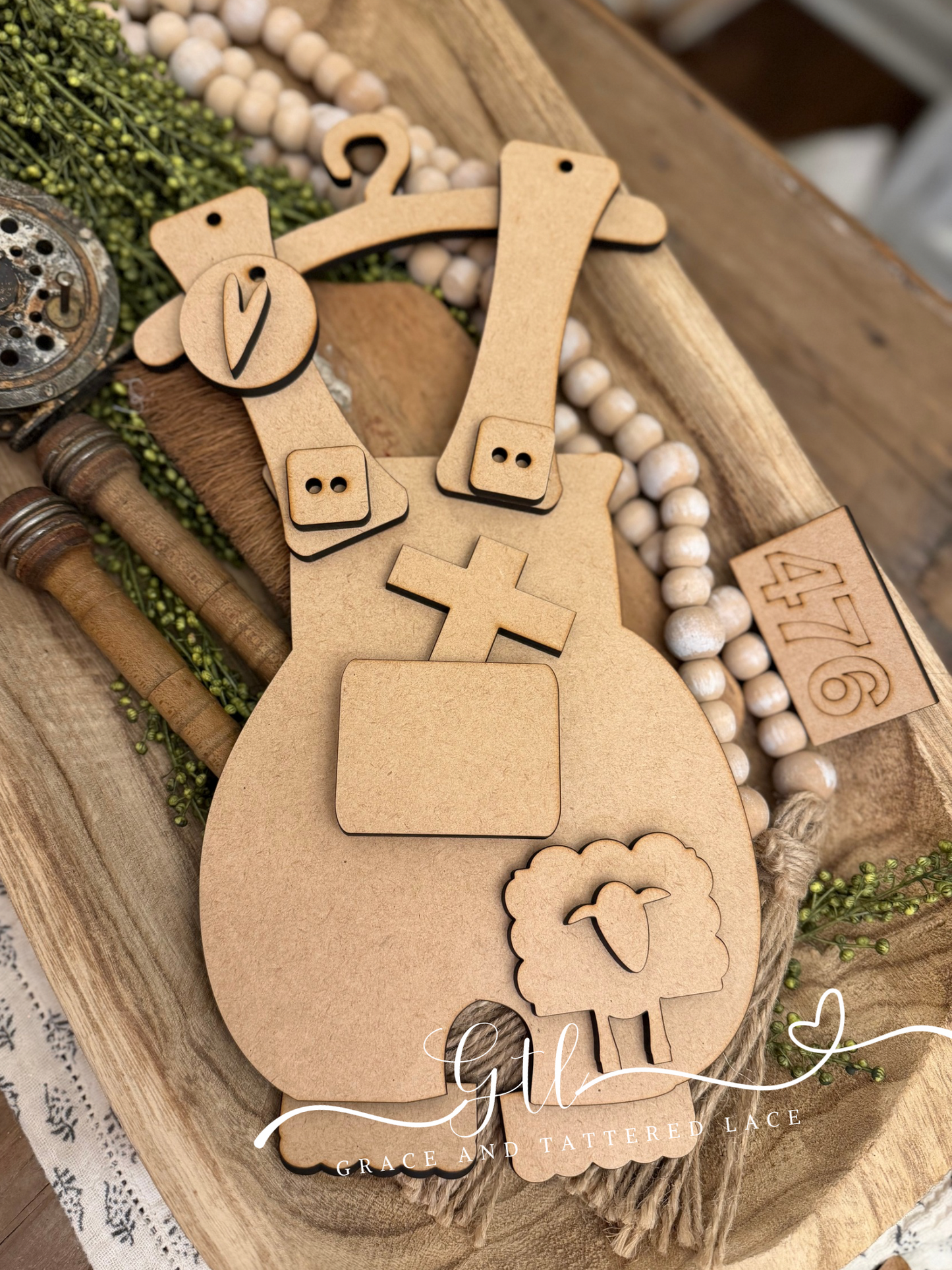 Spring Sheep with Cross Overalls DIY Kit 476