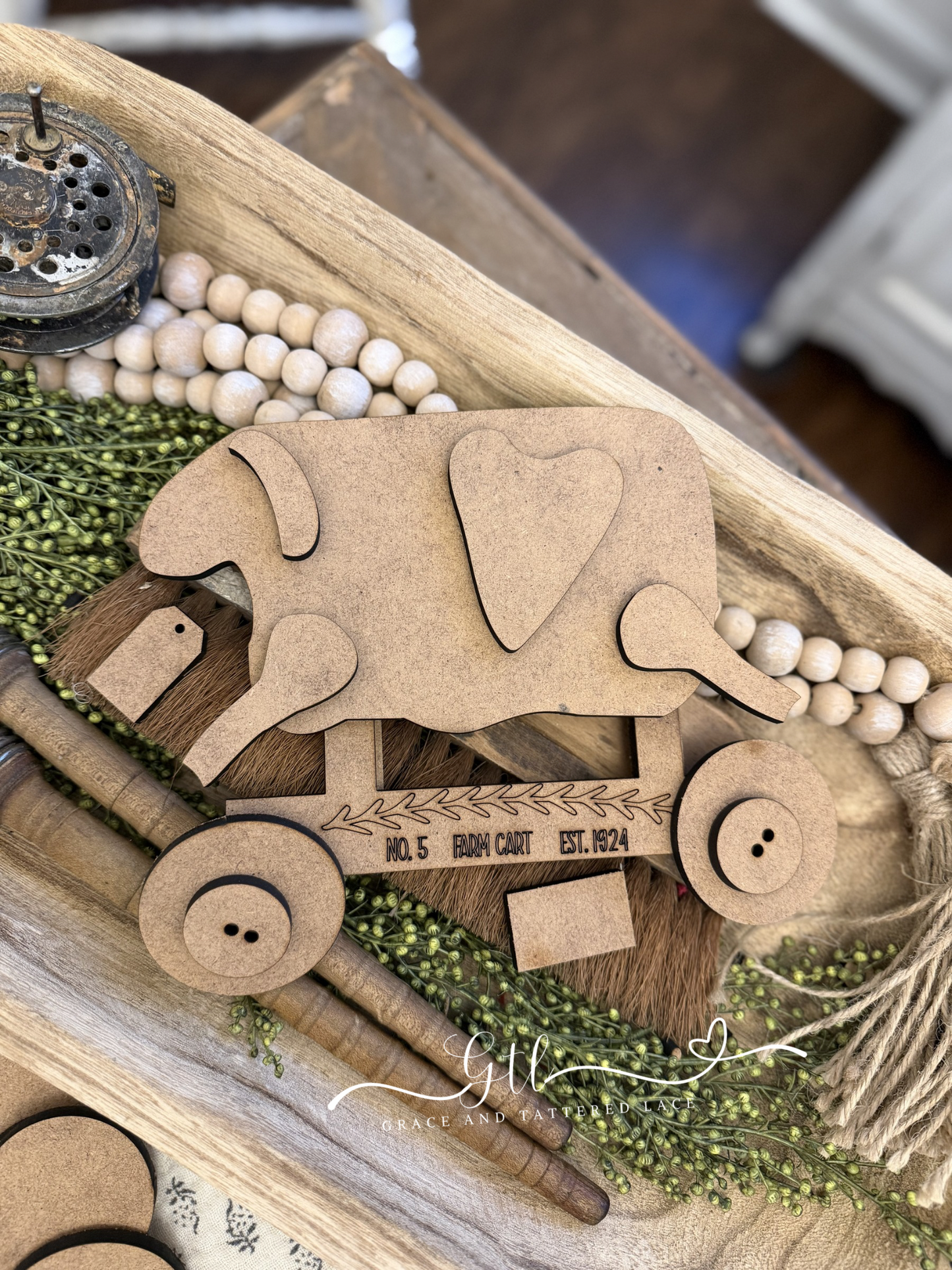 Prim Sheep ATTACHMENT for the Pull Toy Cart Interchangeable #539B