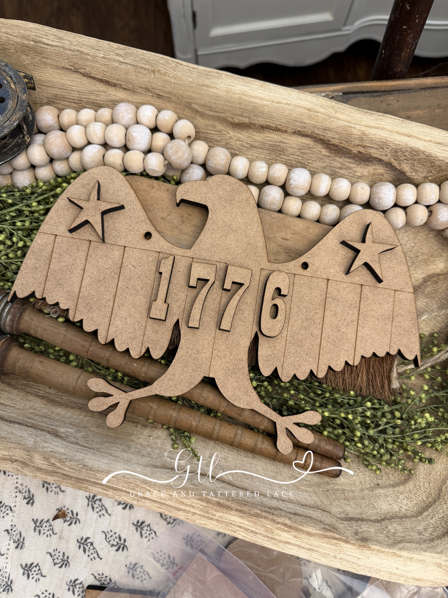 Rustic 1776 Eagle Door Hanger #568