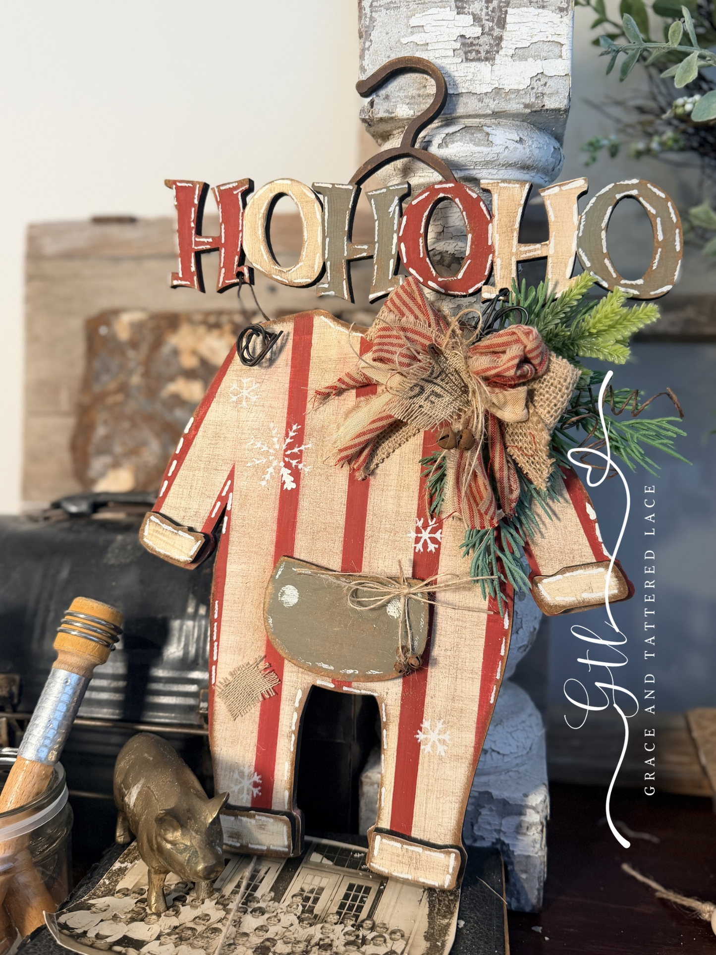 Wonky Whimsical HOHOHO Long Johns Hanger 677