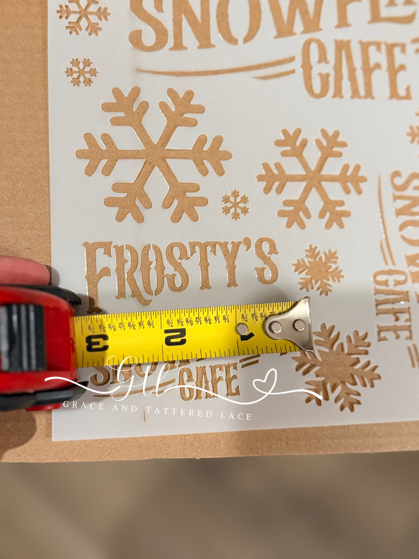 Frosty’s Snowflake Cafe Christmas Stencil #742