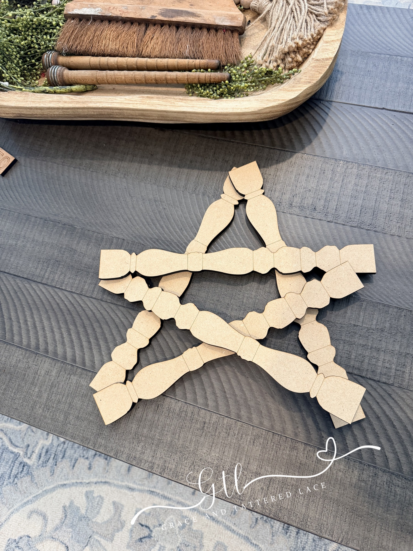 Rustic Spindle Barn Star DIY Kit #596