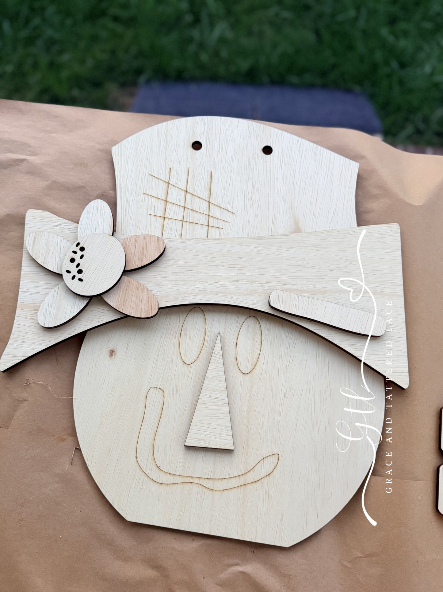 UNFINISHED DOOR HANGER DIY KIT- Wonky Whimsical Scarecrow 672