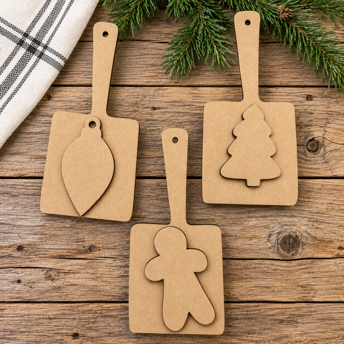 Unfinished wood Rustic Bread Board Ornament DIY Wood Kit #206 DIY kit