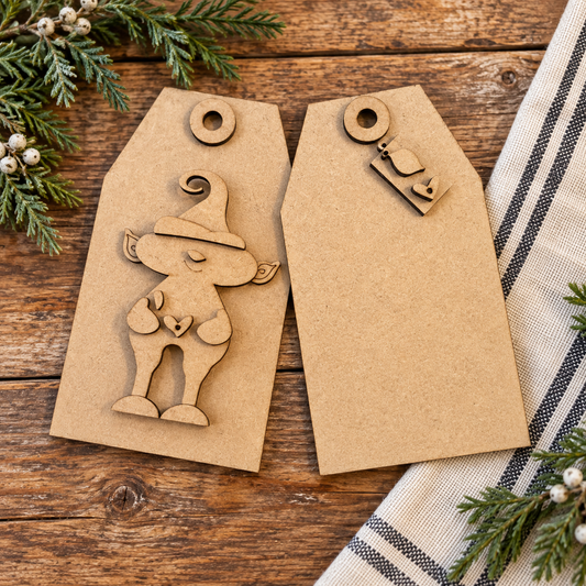 Whimsical Wonky Holiday Elf Large Tag Set #308