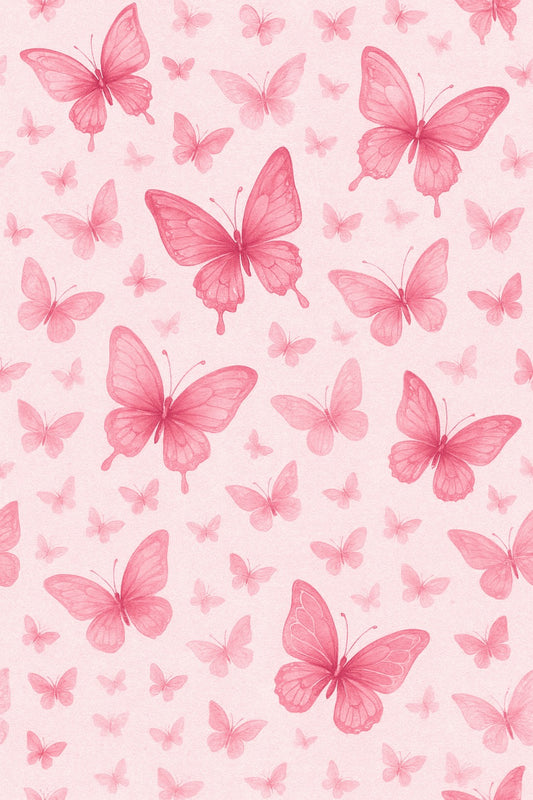 Breast Cancer Pink Butterflies Decoupage Paper-- Cancer Awareness