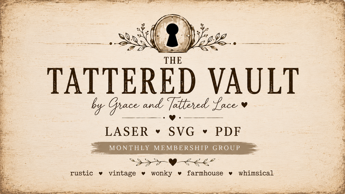 The Tattered Vault SVG and PDF membership by Grace and Tattered Lace