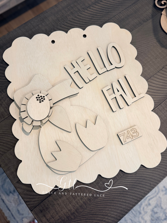 Wonky Whimsical Welcome Fall Crow Door Hanger DIY Kit 746