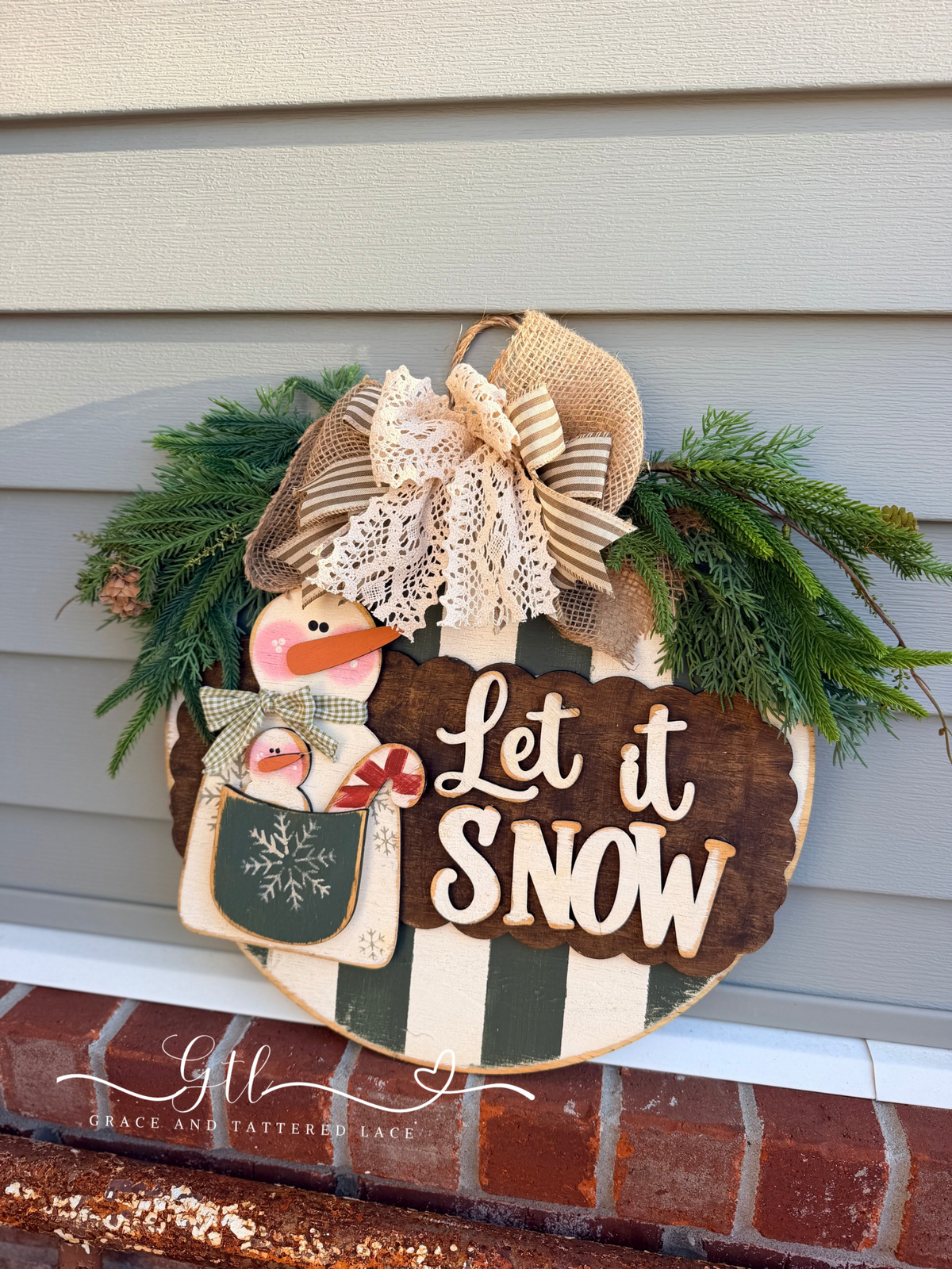 Let It Snow Pocket Snowman Door Hanger DIY Wood Kit 796