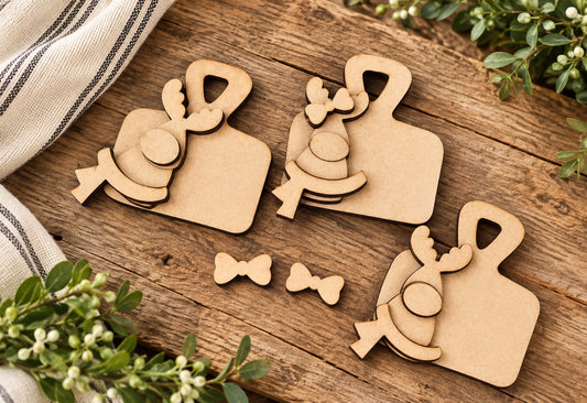 Wonky Reindeer With Scarf Ornament set (3 pieces ) #336