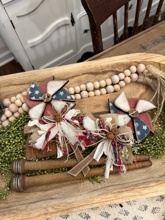 Farmhouse Tattered Pinwheel SMALL -2 pack #570