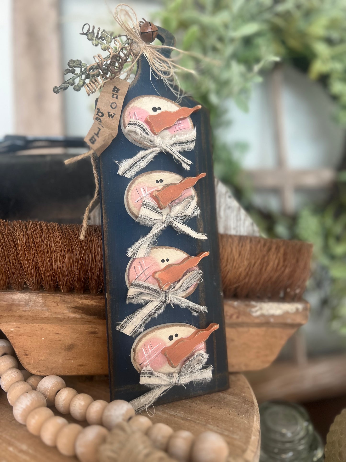 Stack of Snowmen Bread Board #227