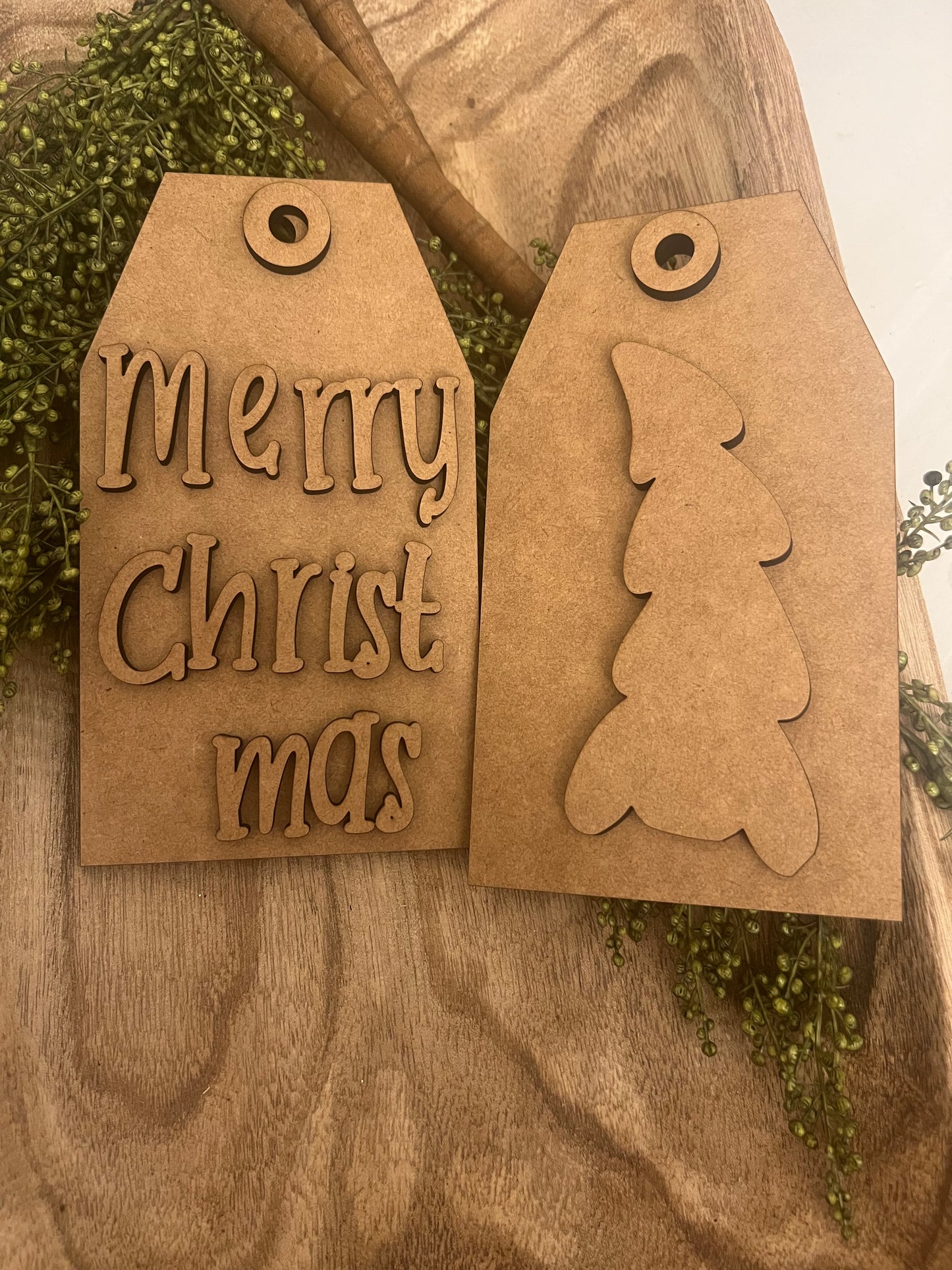 Tattered and Jumbled Merry Christmas Tags #257 SMALL (4.5” x 7.9”)