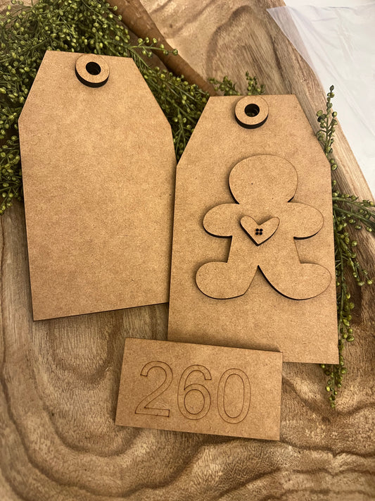 Tattered and Jumbled Gingie Tags #260 SMALL (4.5” x 7.9”)
