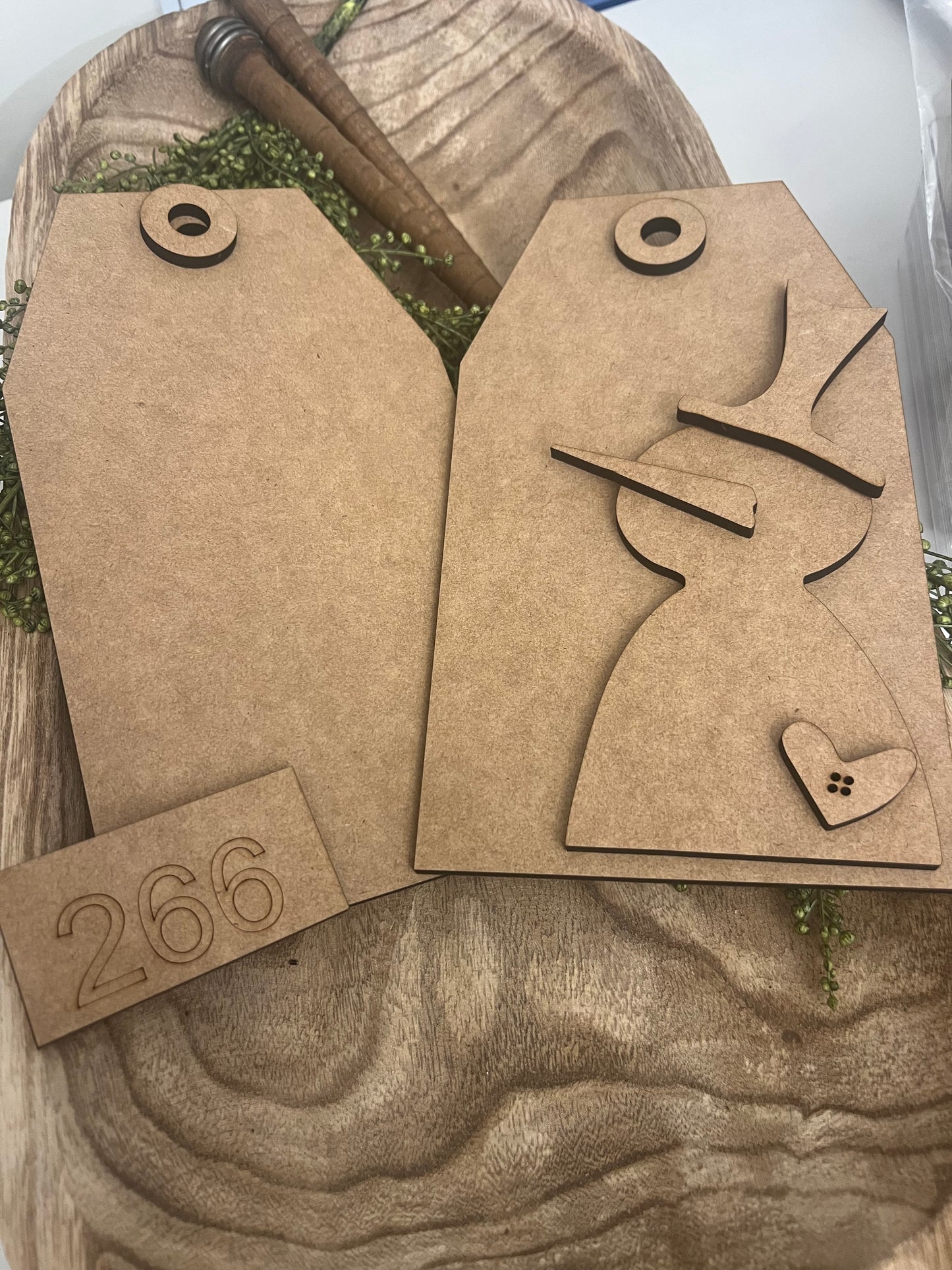 Tattered and Jumbled Rustic Snowman Tags #266 LARGE 6.1” x 10.5”