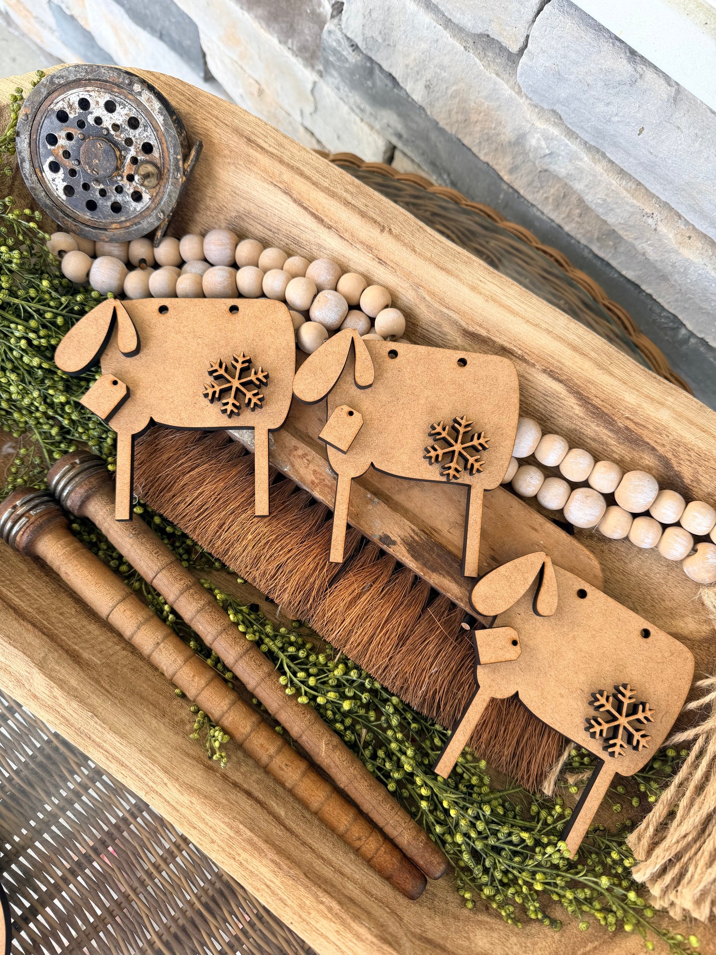 Long Legged Sheep Ornament Set #578