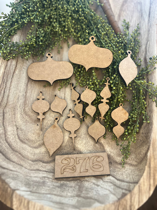 Wonky Vintage Christmas Ornament TAG EMBELLISHMENTS Set of 12 #276