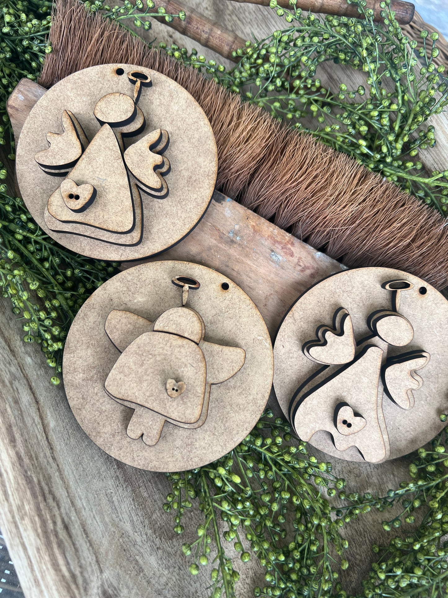 Rustic Angel Ornament Set (3 pc) #317