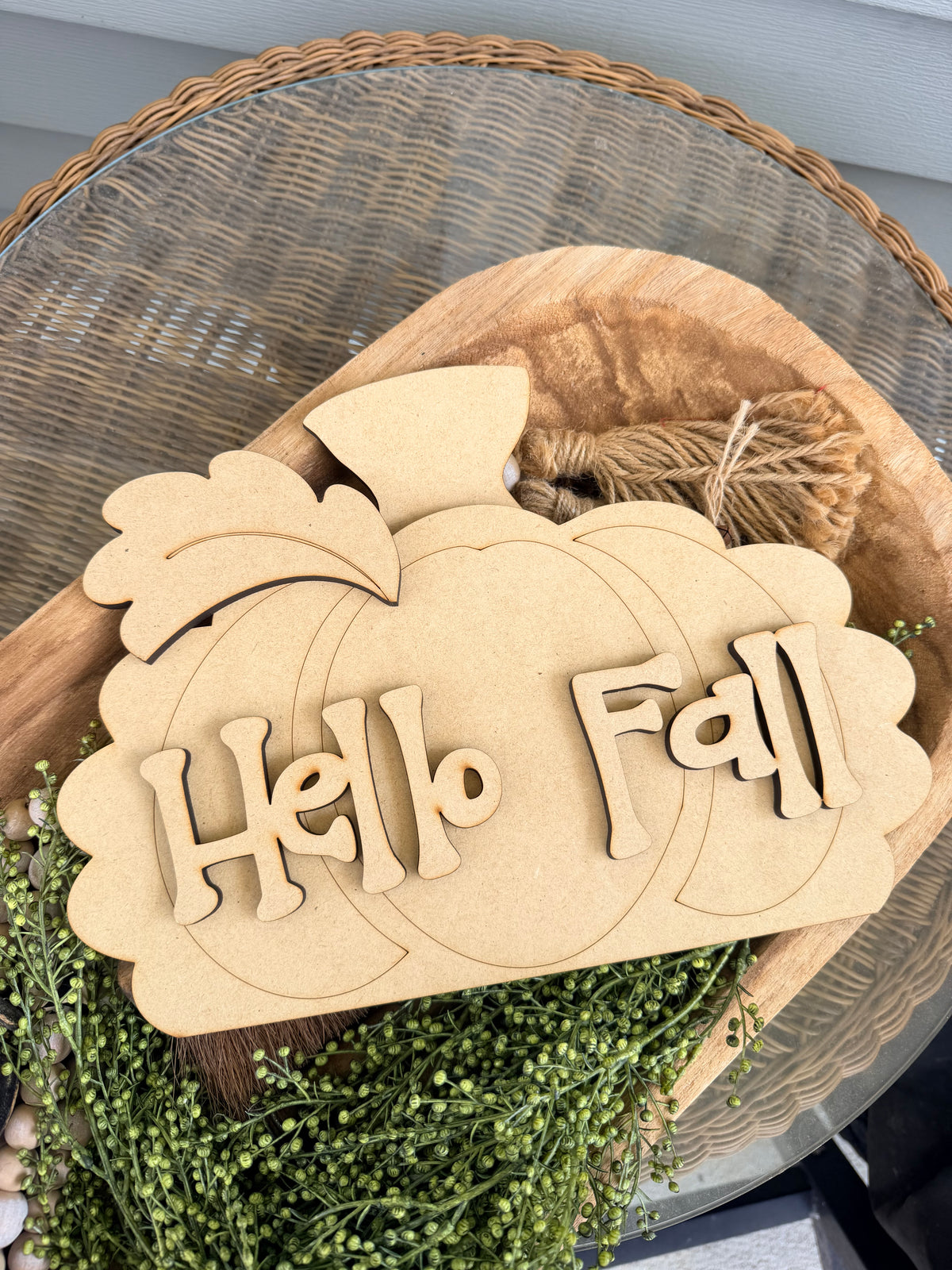 Wonky Scalloped Hello Fall Pumpkin DIY Wood Kit 750