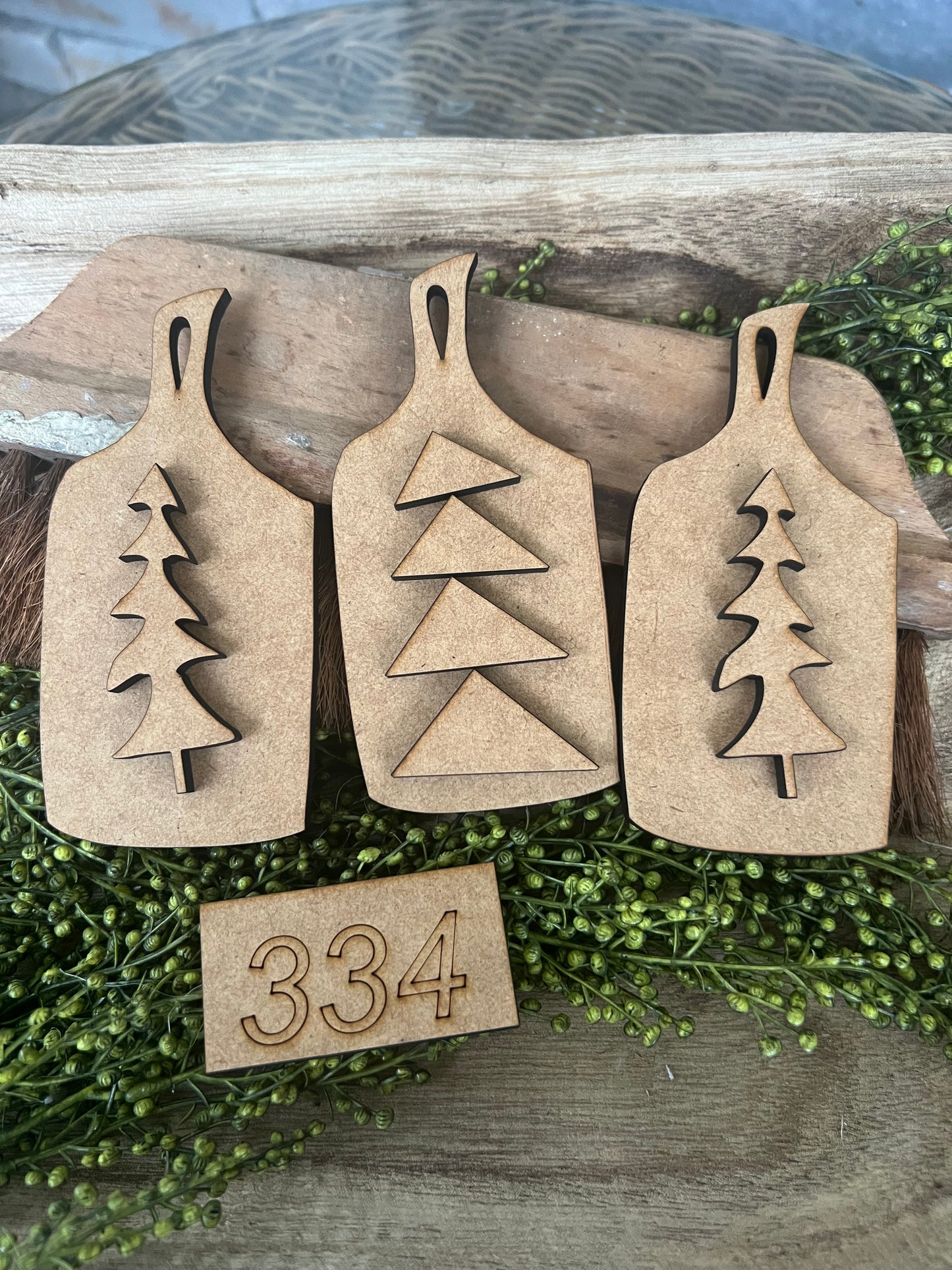 Wonky Christmas Tree Ornament set (3 pieces ) #334
