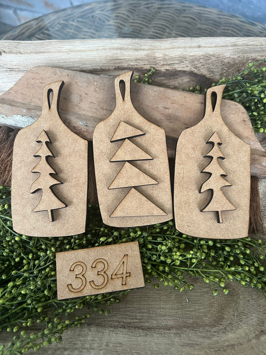 Wonky Christmas Tree Ornament set (3 pieces ) #334