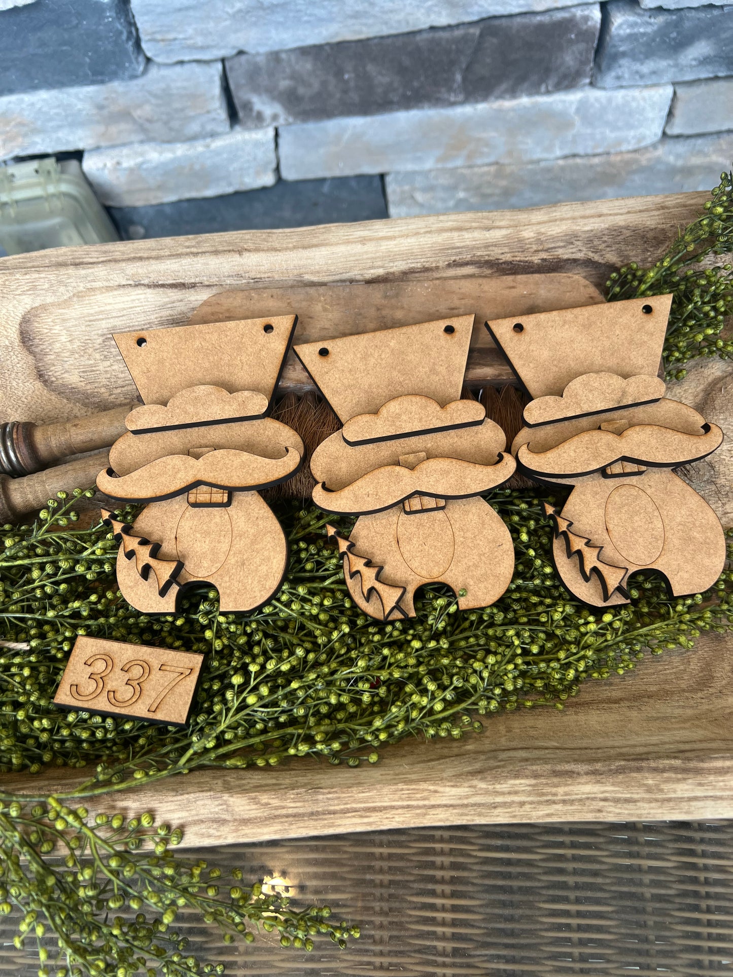 Wonky Nutcracker Ornament set (3 pieces ) #337