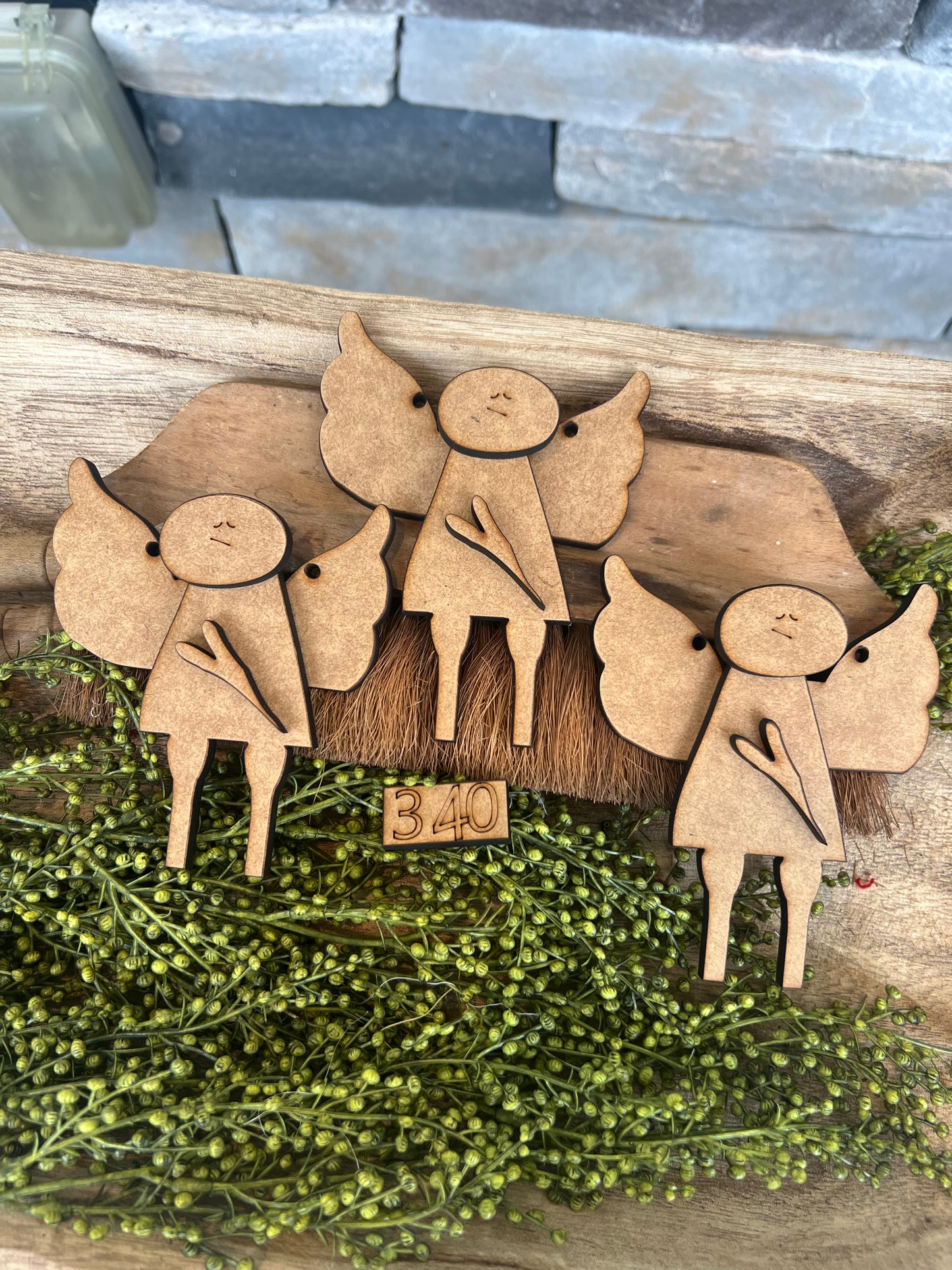 Wonky Angel Character Ornament set (3 pieces ) #340